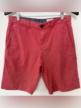 Club Monaco Men’s Red Chino Shorts Size 28 Cotton Summer Casual Preppy